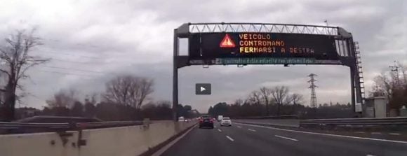 Terrore in autostrada, contromano per 100 km sull’A3
