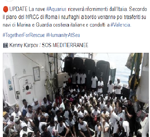 Aquarius andrà a Valencia Aquarius andrà a Valencia