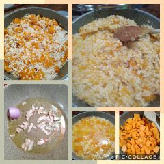 collage cottura riso e zucca