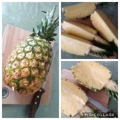 ananas tagliato in parti