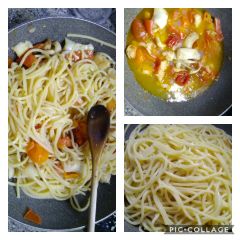 preparazione spaghetti per cartoccio