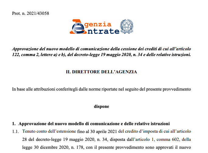 Bonus affitto 2021, cambia il modulo della domanda online per il credito di imposta con proroga della scadenza al 30 aprile