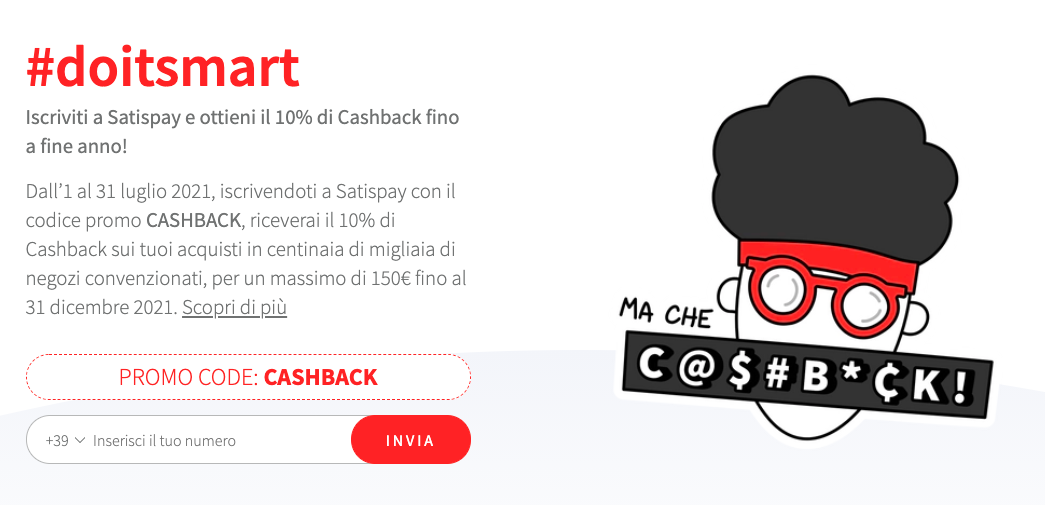 Satispay, come funziona il nuovo cashback privato: 150 euro per chi si iscrive entro luglio 2021