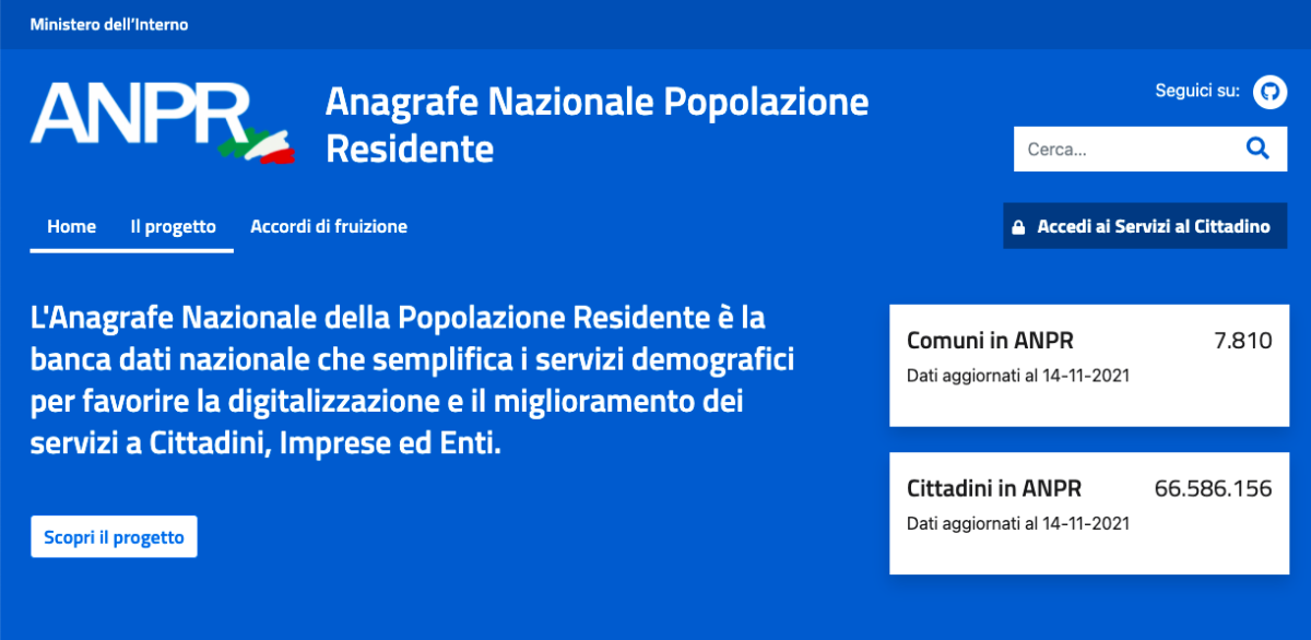 Anagrafe digitale al via da oggi 15 novembre con i certificati gratis