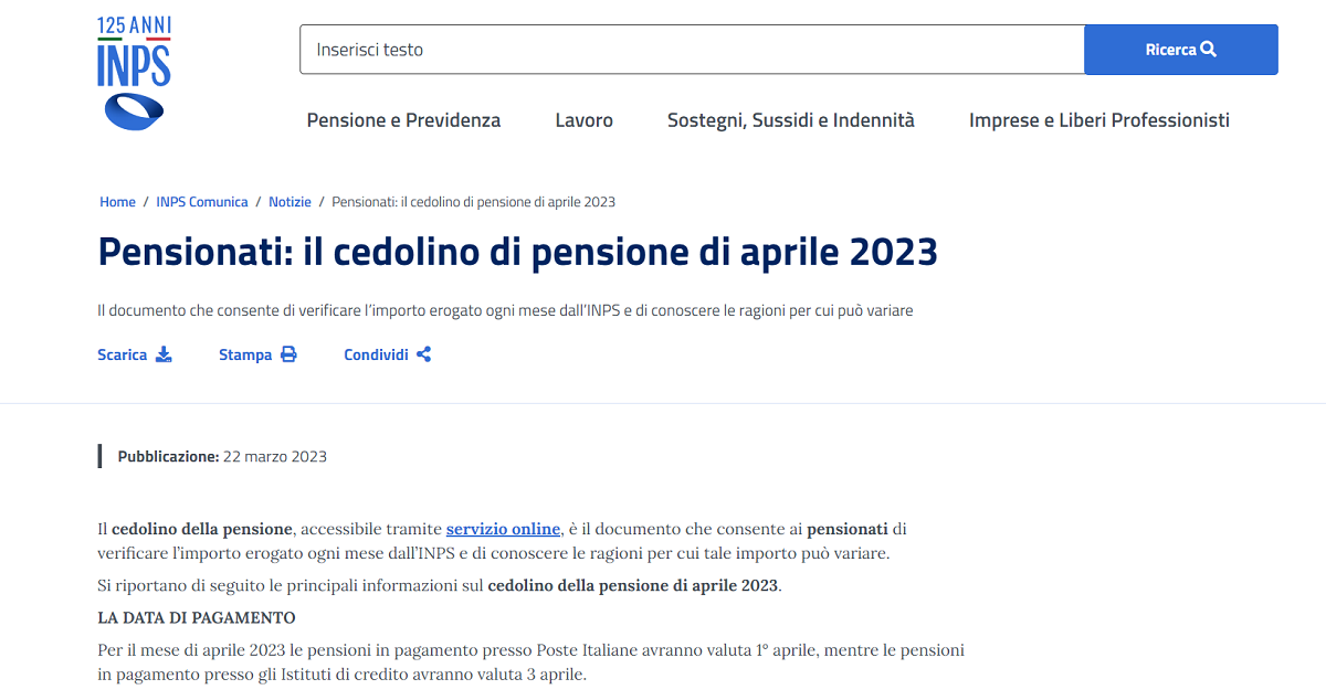 Pensioni INPS 2023, erogato cedolino Aprile e trattenute su IRPEF: date e importi