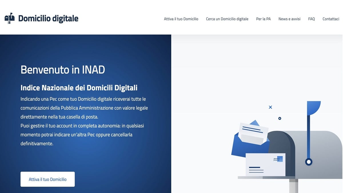 INAD, al via il domicilio digitale: che cos’è, come si accede e quando sarà operativo